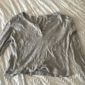 Cute grey button long sleeve